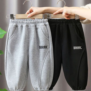 春秋2024新款 针织运动裤 帅气裤 宝宝春款 子儿童宽松休闲裤 男童卫裤