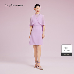 三醋酸斗篷式 Koradior拉珂蒂2025商场同款 连衣裙 蝶翼斗篷