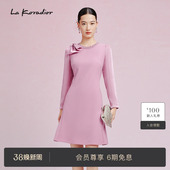 气质铃兰裙纯色a字连衣裙收腰礼服裙女 法式 Koradior拉珂蒂春款