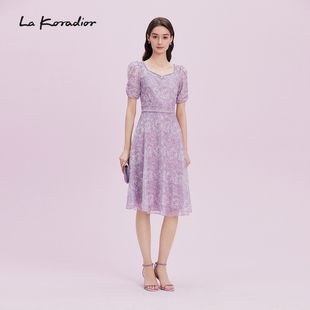 Koradior拉珂蒂2025氤氲浪漫法式 格调蕾丝连衣裙 商场同款