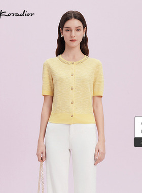 【商场同款】La koradior拉珂蒂气质短袖针织衫女25夏季新款上衣