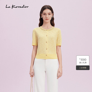 koradior拉珂蒂气质短袖 针织衫 女25夏季 上衣 新款 商场同款