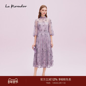 精致网纱刺绣连衣裙 新款 Koradior拉珂蒂秋新品 2025商场同款