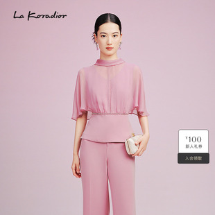 蝶翼斗篷 女2025夏季 衬衫 上衣 koradior拉珂蒂气质七分袖