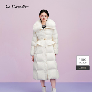【商场同款】Lakoradior拉珂蒂减龄25冬新款气质收腰狐狸毛羽绒服