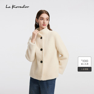 气质立领通勤短款 Koradior拉珂蒂减龄秋冬新款 外套女 羊毛