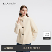 气质立领通勤短款 Koradior拉珂蒂减龄秋冬新款 外套女 羊毛