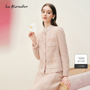 香风短外套上衣 气质圆领单排扣法式 Koradior拉珂蒂女商场同款