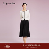 连衣裙 Koradior拉珂蒂假两件拼接礼服裙长裙季 进口三醋酸