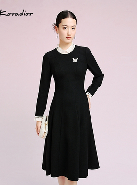 La Koradior拉珂蒂修身通勤优雅时尚新款静奢风气质洋装裙连衣裙