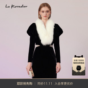 Koradior拉珂蒂2023秋冬新款 狐狸毛皮草披肩女 商场同款