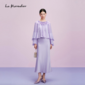 Lakoradior拉珂蒂名媛通勤春新款 隆重社交 奢雅立体花礼服裙