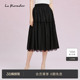 定位压褶半身裙纯色高腰a字中长裙女 新款 Koradior拉珂蒂春季