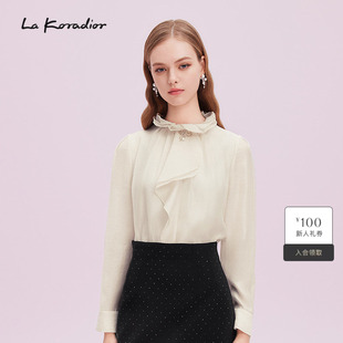 Koradior拉珂蒂秋新品 荷叶边新意小衫 2025商场同款 法式 女 新款