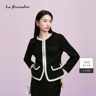 香风撞色短款 Lakoradior拉珂蒂气质女秋冬新款 外套 商场同款