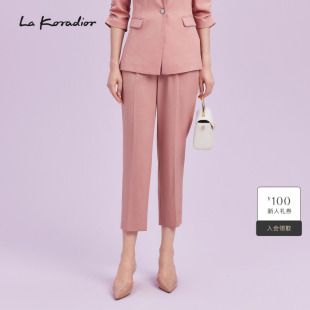 Koradior拉珂蒂商场同款 休闲裤 时尚 直筒长裤 秋气质休闲九分裤