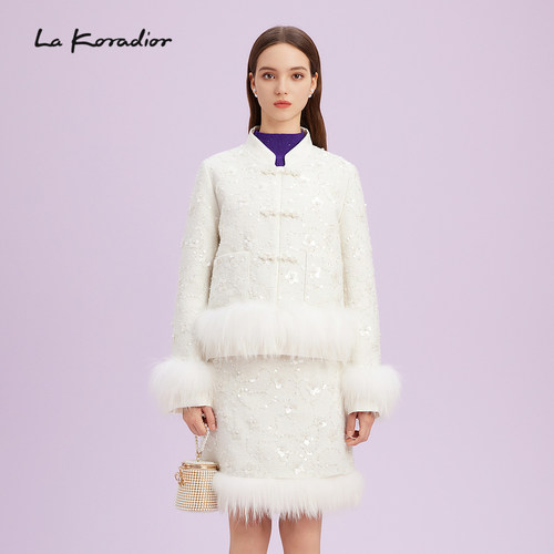 【匈牙利进口白鹅绒】La Koradior拉珂蒂貂毛鹅绒羽绒服款外套