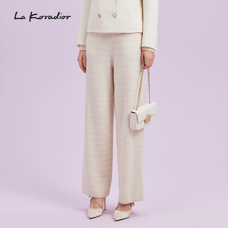 【羊毛】La Koradior拉珂蒂商场同款法式针织休闲裤子直筒裤长裤