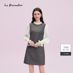 Koradior拉珂蒂商场同款 洋装 秋季 法式 连衣裙女 复古优雅时尚