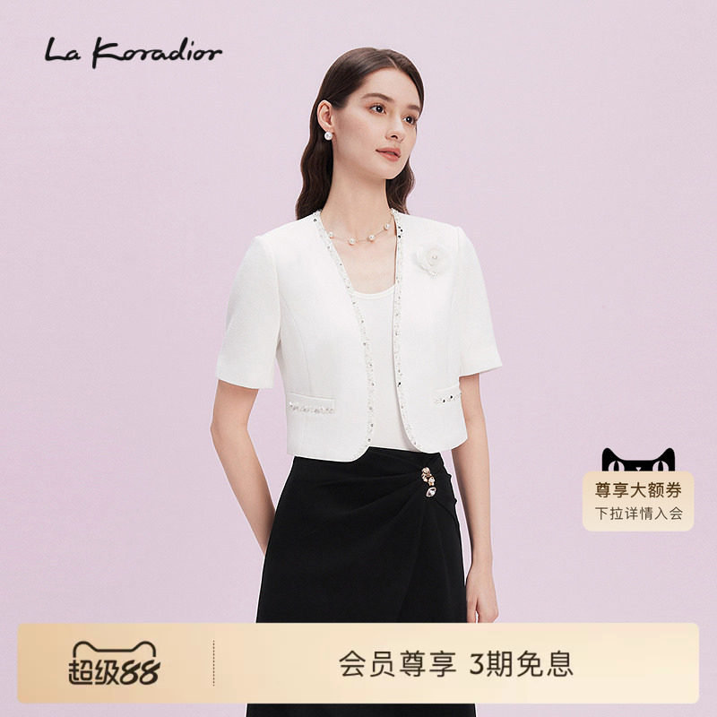 【商场同款】La koradior拉珂蒂时尚短袖西装女2025夏季新款外套