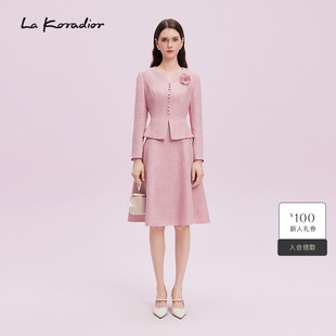 假两件洋装 女显瘦气质经典 连衣裙 Koradior拉珂蒂通勤优雅秋季