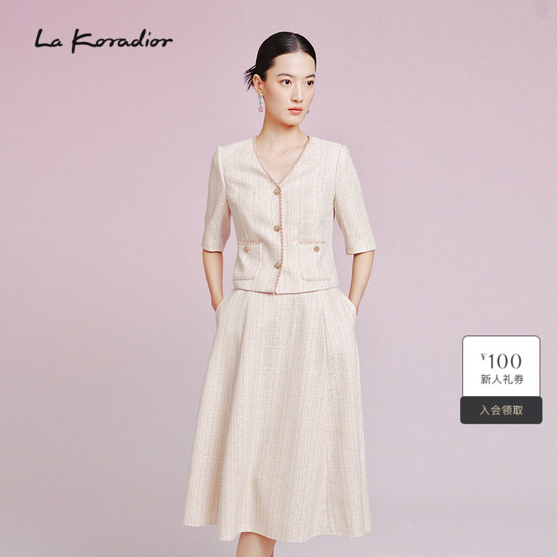 La Koradior拉珂蒂通勤简约时尚2025夏季优雅气质香风短外套女