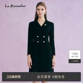 进口三醋酸 新款 春季 三醋酸黑色连衣裙 Koradior拉珂蒂时尚