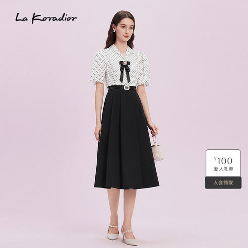 【商场同款】La koradior拉珂蒂气质连衣裙女2025夏季新款A字裙