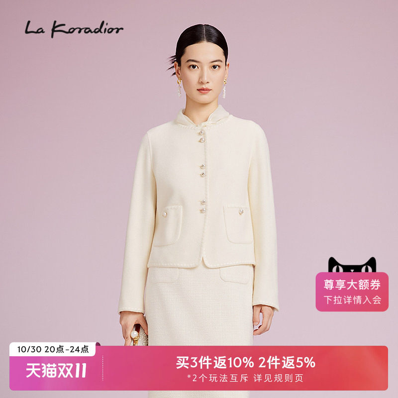 【羊毛】La Koradior拉珂蒂女商场同款时尚秋新款羊毛短款呢外套
