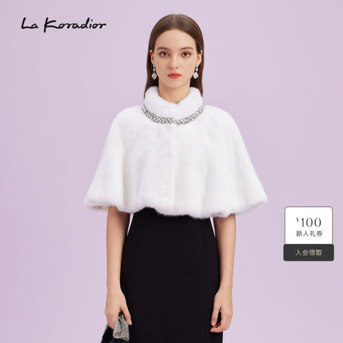 【丹麦进口SAGA级水貂】La Koradior拉珂蒂通勤款外套毛皮披肩