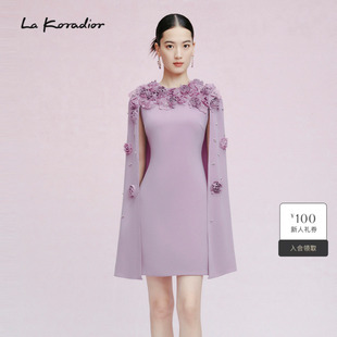 Koradior拉珂蒂2024春立体玫瑰花卉洋装 连衣裙 商场同款