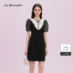 短款 气质高腰裙修身 连衣裙礼服裙 法式 Lakoradior拉珂蒂女商场同款