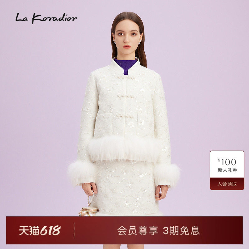 【匈牙利进口白鹅绒】La Koradior拉珂蒂貂毛鹅绒羽绒服款外套