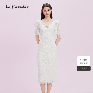 纯色减龄简约优雅修身 商场同款 连衣裙女 新款 Lakoradior拉珂蒂夏季