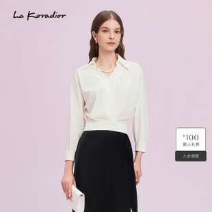 小衫 春设计感烫钻灯笼袖 2025新款 女 Koradior拉珂蒂商场同款
