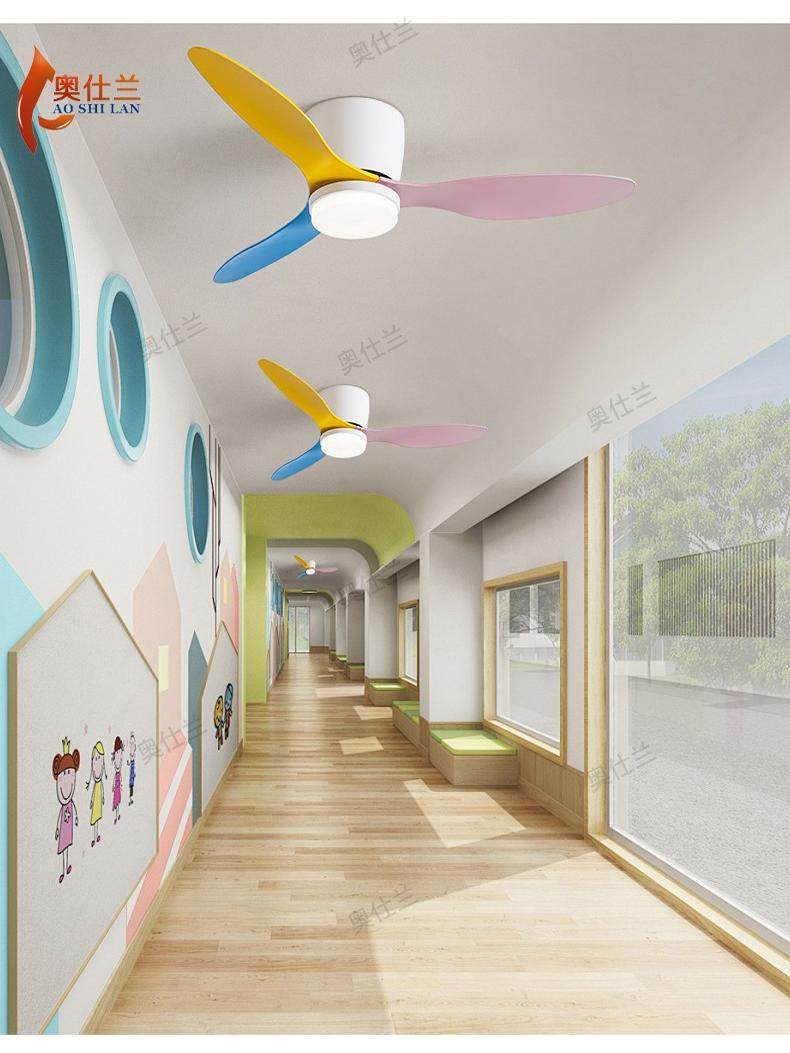 儿童吸顶无灯吊扇灯北欧超薄风扇灯餐厅中古2025简约电风扇吊灯