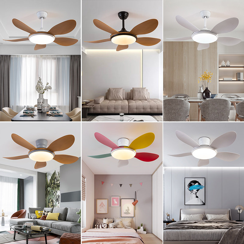 北欧超薄风扇灯餐厅家用简约时尚带电风扇吊灯客厅卧室吸顶吊扇灯