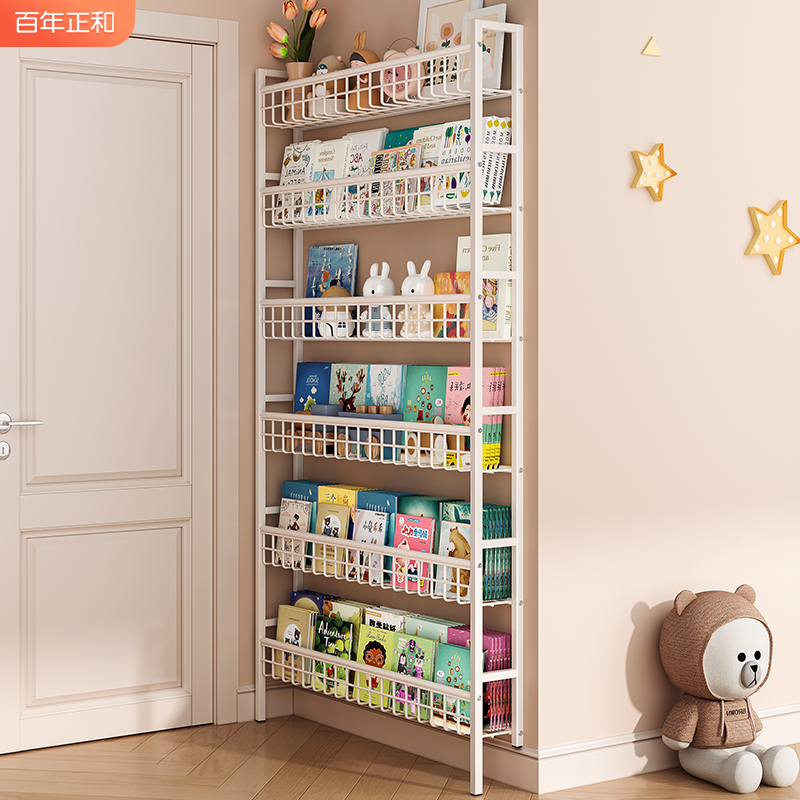 门后置物架超薄极窄书架落地儿童简易夹缝家用墙上壁挂厨房置物架