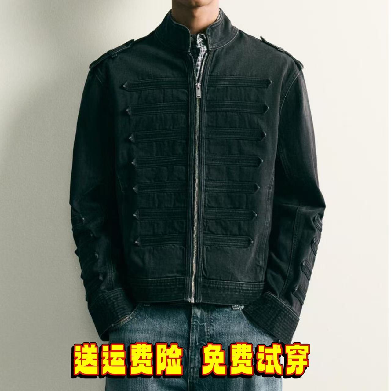 ZA2026早秋新品男装绊带拿破仑风设计修身夹克短外套 6987337 822