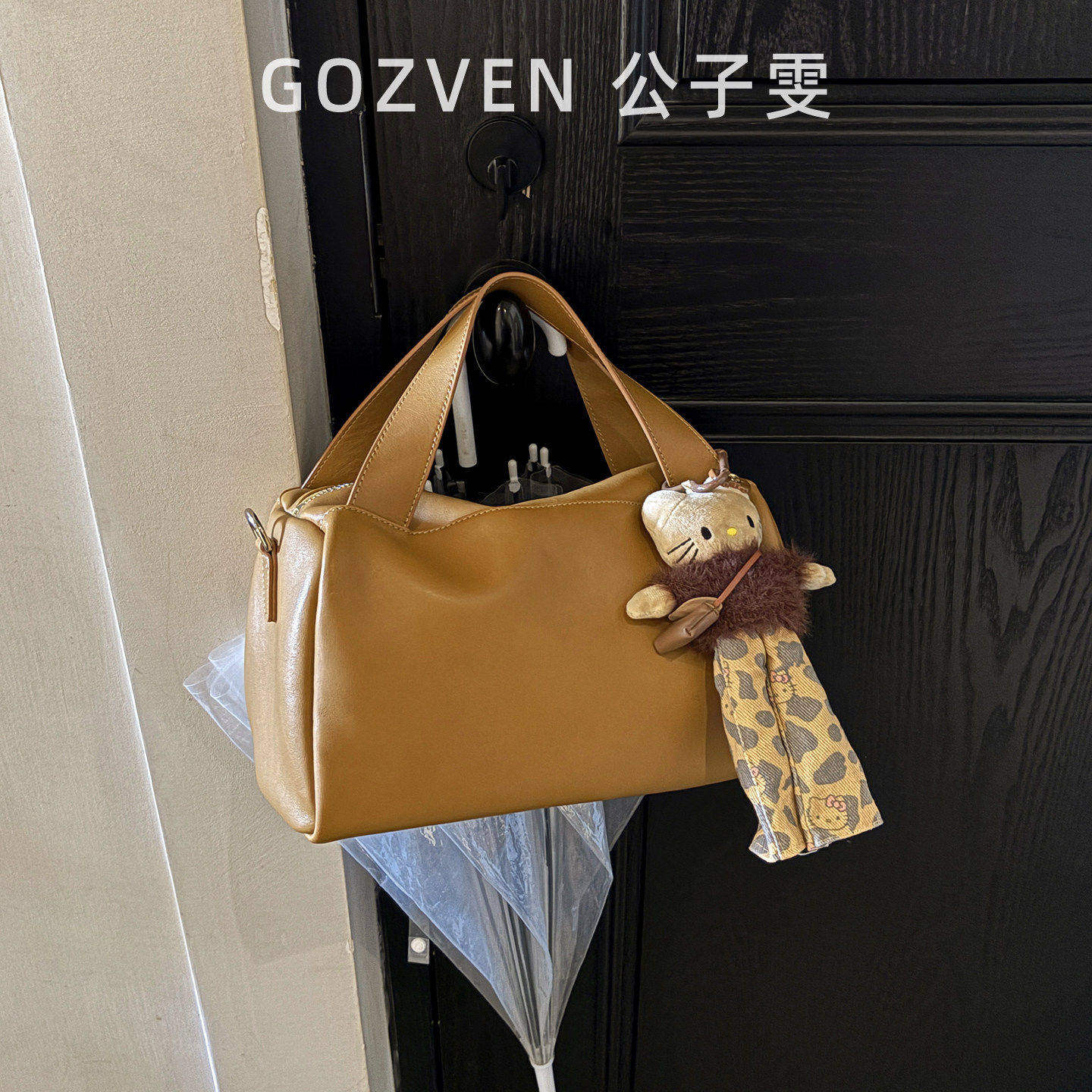 【公子雯】枕头包2025极简头层水染牛皮大容量手提单肩斜挎波士顿