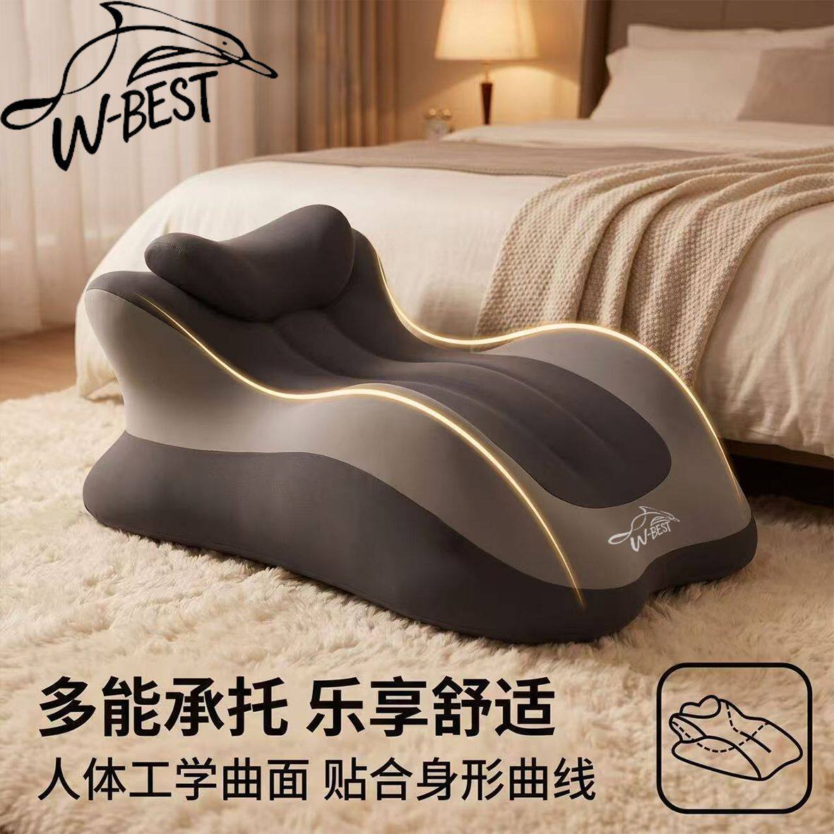 大号趴枕记忆棉枕居家午睡枕靠枕成人专用趴睡枕护颈椎护腰靠垫q