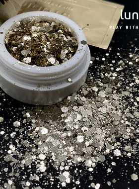 Lilly老师独家定制进口爆闪网红美甲闪粉亮片超闪亮混装3色系列