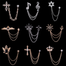 礼服外套胸花配饰 西服胸针简约百搭西装 时尚 皇冠翅膀镶钻流苏男士