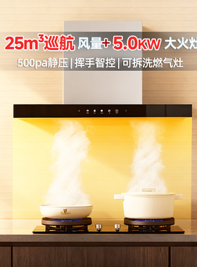 帅康T810顶吸抽油烟机燃气灶套餐家用大吸力欧式烟机以旧换新补贴
