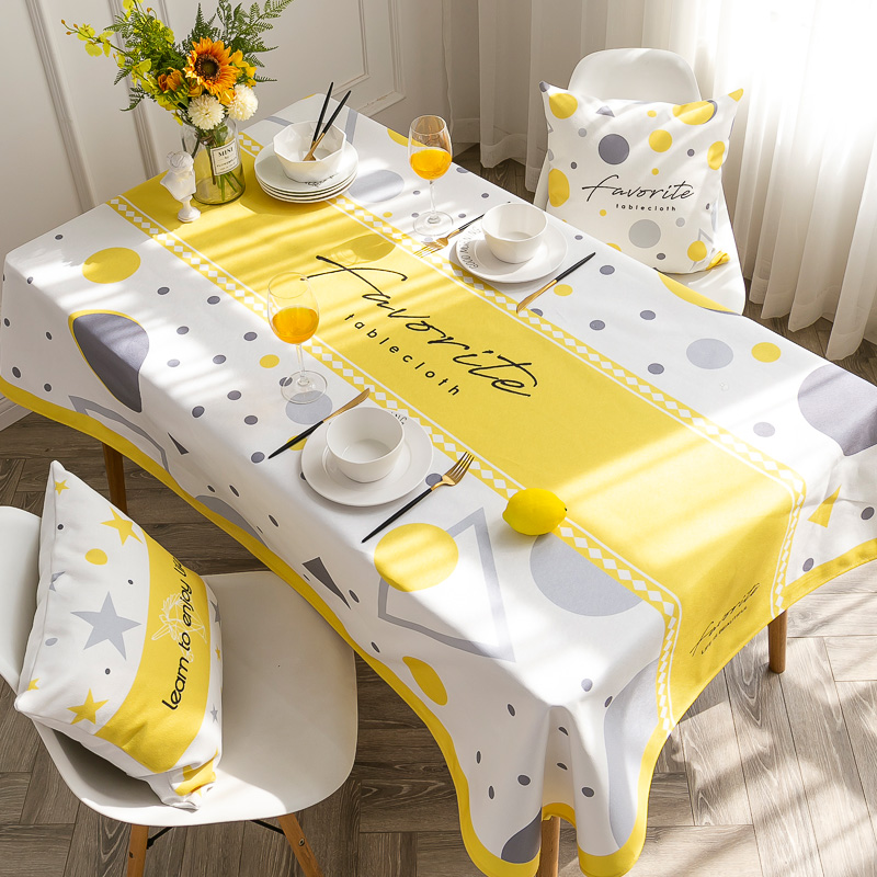 北欧风防水防烫免洗棉麻餐桌布