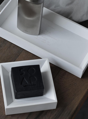 oroliving原创极简水泥托盘清水混凝土首饰收纳装饰盘北欧样板间