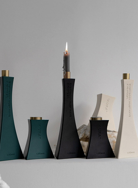 oroliving原创餐桌中古装饰高级感烛台蜡烛台家用摆件氛围感晚餐