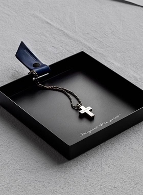 oroliving原创方形黑色收纳盘首饰盘整理化妆品方盘金属托盘摆件