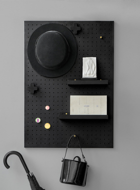 oroliving原创金属洞洞板北欧ins工位桌面收纳板电箱表遮挡装饰