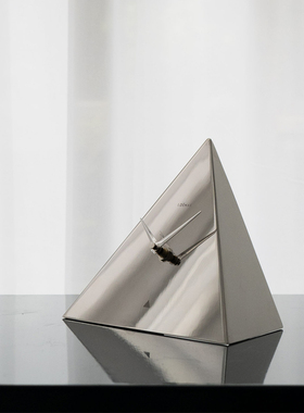 oroliving原创镜面台钟现代简约创意北欧时钟包豪斯装饰钟表摆件